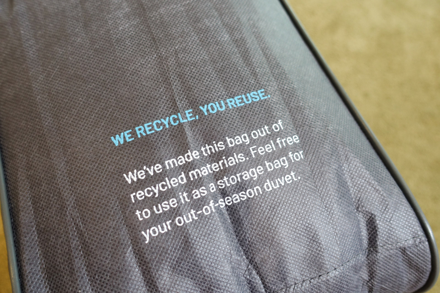 simba hybrid 3-in-1 duvet storage bag from recycled materials